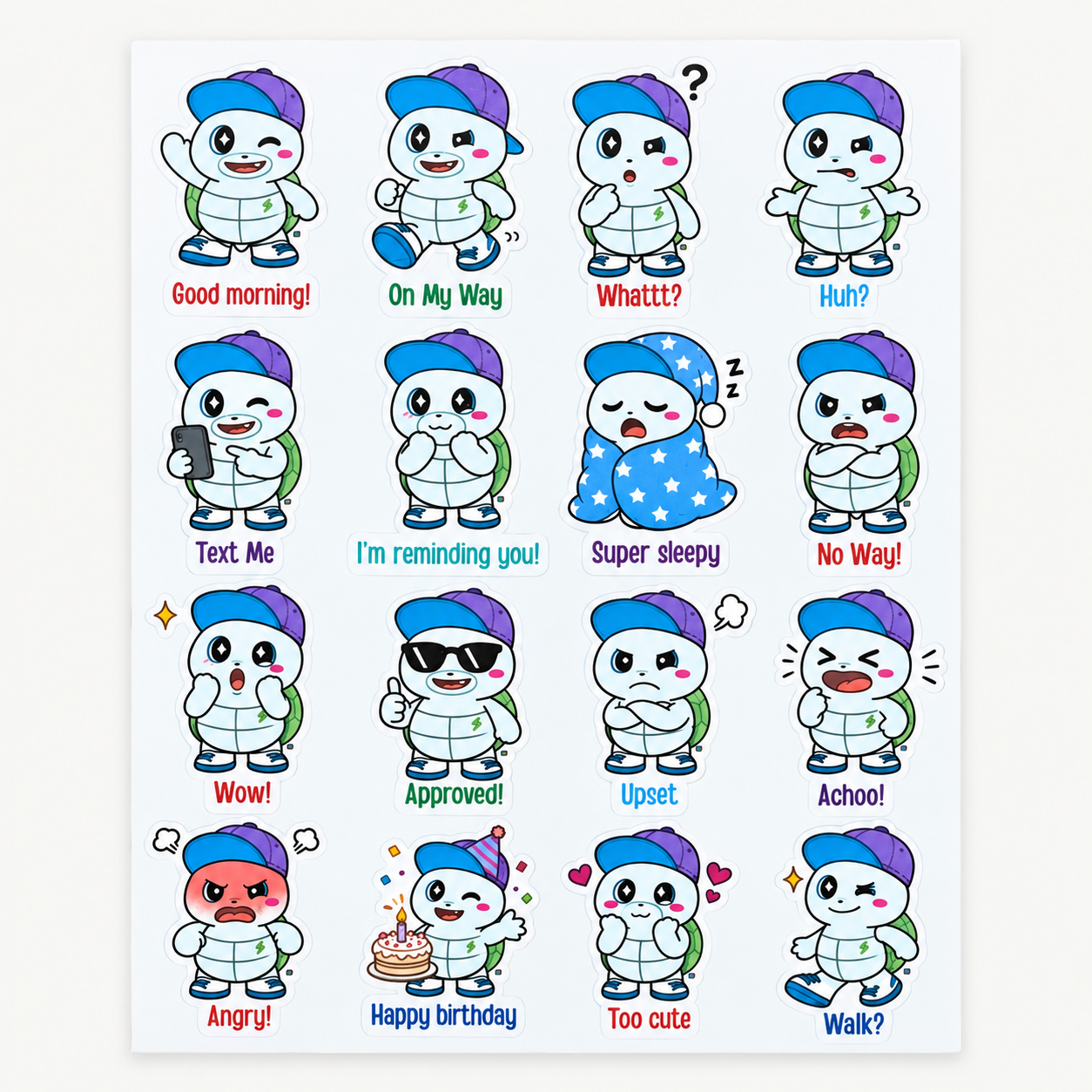 Snapback Turtle Sticker Sheet